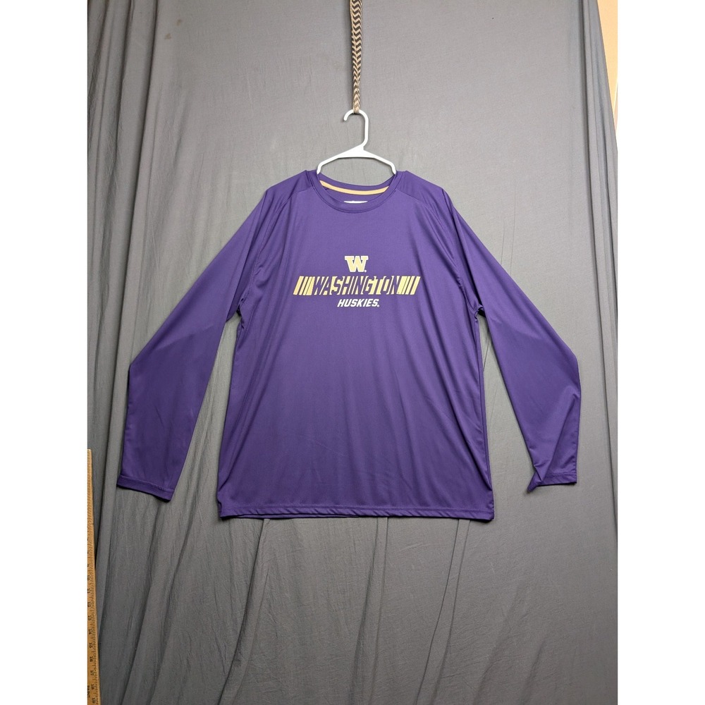 Proedge Men's Purple Huskies Long Sleeve T Shirt Size XL